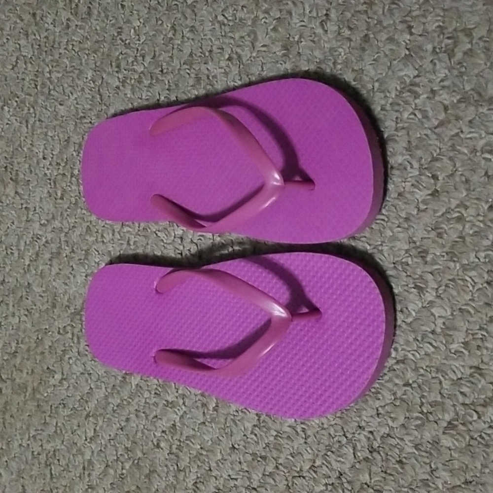 Purple flip flops